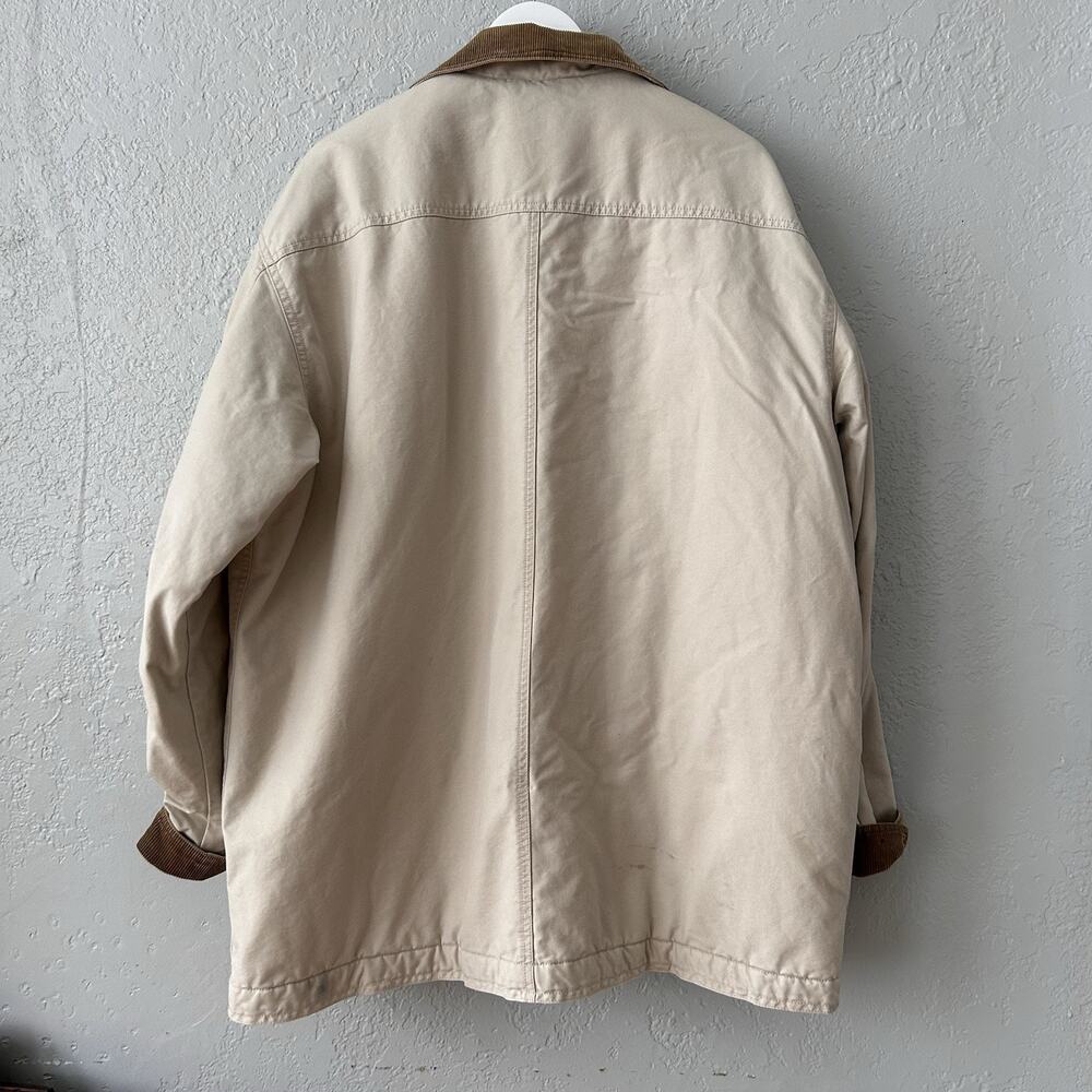 L.L. Bean Jacket Mens 2XL Beige Quilted Thinsulate Lined Chore Workwear Heritage - Picture 2 of 16